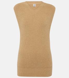 Жилет-свитер из махровой ткани из смесового хлопка Toteme, песочный