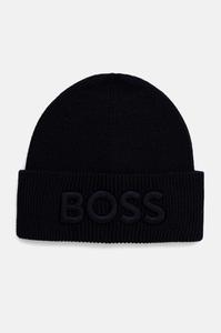 Шерстяная шапка Boss Orange, темно-синий