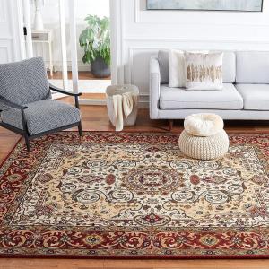 Ковер SAFAVIEH, 252 x 336 см, коллекции Persian Legend, цвет Ivory & Red, ручной работы из традиционной шерсти, идеален для помещений с высокой проходимостью в гостиной, спальне (PL528A)