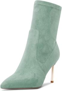 Женские ботильоны Castamere с заостренным носком на высокой шпильке, короткие ботинки на каблуке 3,3 дюйма, на молнии, классические для свадьбы, Light Green