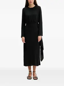 Платье миди с цветочным декором Hugo, черный