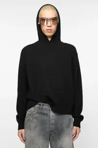 Кашемировая толстовка с капюшоном Acne Studios, Black