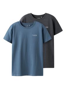 Рубашка TWO SOON, синий/серый