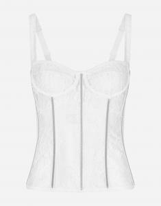 Кружевной бюстье с бретелями Dolce & Gabbana, белый