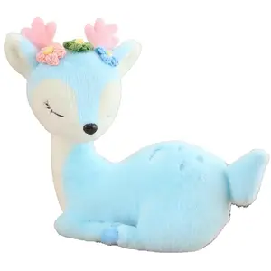 Плюшевая игрушка милый олененок мультяшный дизайн высота 35см/45см Tranquility and elegance, синий