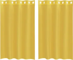 Шторы из вуали с люверсами, 2 шт., желтые vidaXL