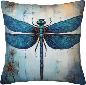 Ogniwo Подушка Art Blue Dragonfly, мягкая квадратная наволочка для дивана Art Blue Dragonfly2