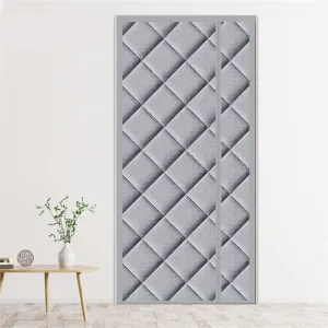 Плотная теплозащитная штора на дверь DQQ, серый