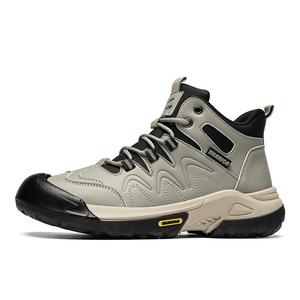 WARRIOR Высокие горные ботинки мужские Slip Resistant And Abrasion Resistant Coverage Light Green Black