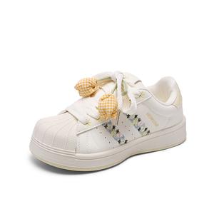 Стильные износостойкие и легкие низкие скейтерские туфли для женщин Lovely You KEAIDENI, бежевый желтый[желтый Plaid Tulip]