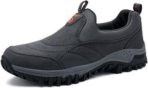 Мужские удобные прогулочные кроссовки без шнурков для активного отдыха, легкие туристические кроссовки для походов и прогулок на природе Qacksv, серый