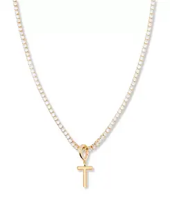 Позолоченное мини-колье-теннисная цепочка с инициалами Изабеллы Brook & York, gold-t