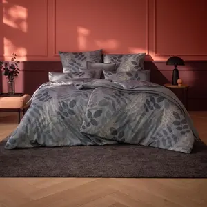 Постельное белье Mako сатин Malou серый 200x200 см + 2x 80x80 см + 2x 40x80 см Estella