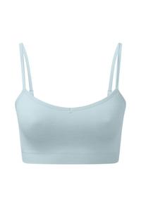 Меланжевый бесшовный спортивный 3D бюстгальтер TriDri, синий