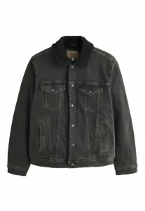 Джинсовая куртка прямого кроя с подкладкой из искусственной кожи. Next, Black