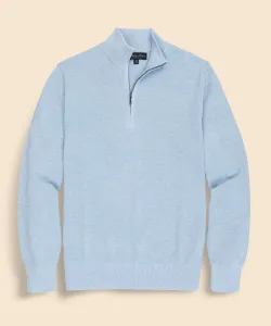 Пуловер с воротником-стойкой на молнии до середины груди из хлопка супима пике