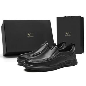 SEPTWOLVES Мужские повседневные туфли мужские низкие черные, цвет Black (Standard Leather Shoe Size)