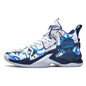 Black-tailed deer Кроссовки баскетбольные унисекс высокие с амортизацией и устойчивым к истиранию покрытием Black Tailed Deer бело-синие, цвет White Blue