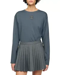 Футболка с длинным рукавом Ezrane с вышивкой Sandro, серый