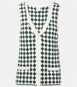 Вязаный жилет из хлопка Portobello Watson The Upside, зеленый