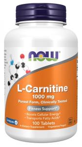 Now Foods, L-Carnitine - L-Carnitine 1000mg, Биологически активная добавка, 100 таблеток