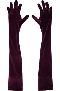 Вельветовые перчатки Mugler, цвет burgundy