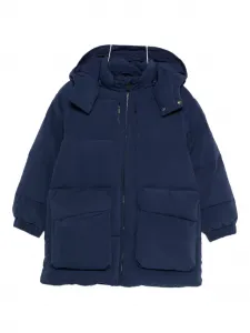 Утепленный пуховик с капюшоном Emporio Armani Kids, синий