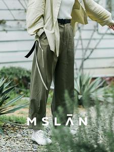 Брюки MSlan 2024 со свободной талией, хаки