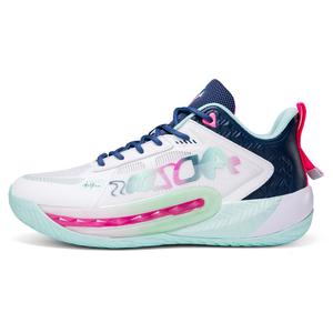 Баскетбольные кроссовки унисекс с амортизацией и противоскользящим покрытием, средний верх ANDE JAMES, White Dark Blue