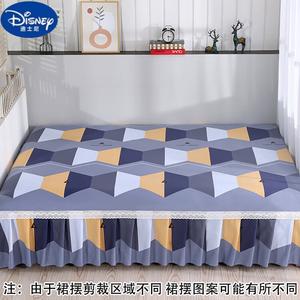 Disney Комплект постельного белья из 4 предметов для кровати/кана 2.0x1.8 м (пододеяльник 2.4x2.1 м, юбка 3 см), цвет серо-фиолетовый, клетка