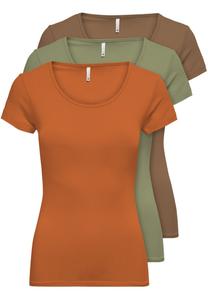 Футболка базовая PACK OF 3 ONLY, цвет burnt sage toast