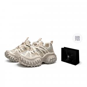 ZHR Скользоустойчивые износостойкие дышащие легкие утепляющие низкие массивные кроссовки женские бежевые [подарочная лимитированная сумка для покупок]
