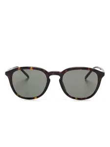 Солнцезащитные очки в квадратной оправе Saint Laurent Eyewear, коричневый