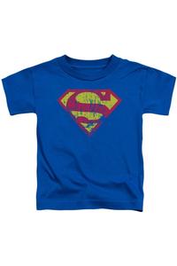 Футболка с классическим логотипом Superman в винтажном стиле для детей Gildan, синий