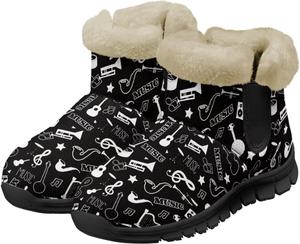 Женские зимние ботинки Jeiento Music Note с утолщенной подошвой для повседневной ходьбы