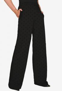 Брюки Love & Roses FLOCKED SPOT WIDE , Black Spot/Black