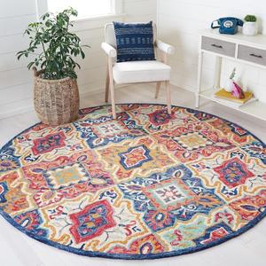 SAFAVIEH Aspen Collection ковер 214 x 214 см ручной работы Blue / Rust APN526M в стиле бохо из шерсти