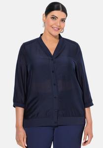 Блуза Ulla Popken SHEER SHIMMER, Marine/Dark Blue