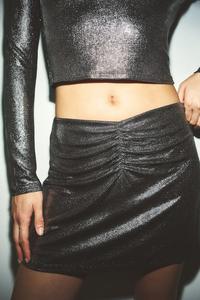 Мерцающая мини юбка H&M, черный