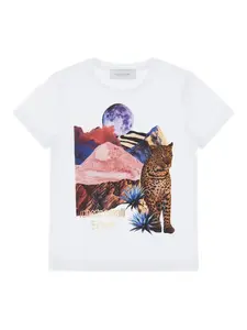 Футболка с графическим принтом Roberto Cavalli, белый