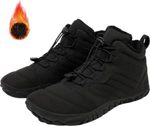 Женские зимние сапоги, теплые укороченные сапожки с меховой подкладкой, водонепроницаемые удобные ботинки, легкие короткие сапожки на мягкой подошве, меховые теплые обувь для прогулок, ботинки с противоскользящей подошвой для походов Rianclud, черный