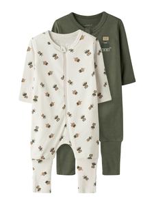 Пижама NAME IT, кремовый/коричневый/оливковый