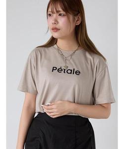 Футболка с блестящим логотипом Ehka sopo, бежевая