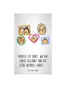 Mr. & Mrs. Panda Гостевое полотенце с изображением семейства ежиков и надписью, выполненной белым цветом