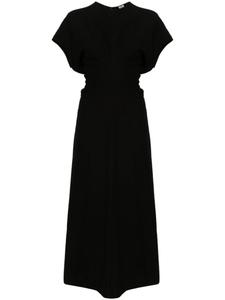 TOTEME плиссированное платье миди с широким поясом, черный