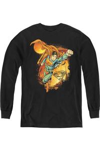 Футболка с длинным рукавом для подростков "Superman: Последние сыны" Gildan, черный