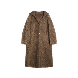 ELLE Вельветовая куртка Women's Coffee с капюшоном Moderate