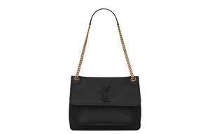 SAINT LAURENT Сумка-хобо Niki из ягненка, кроссбоди, женская наплечная сумка black