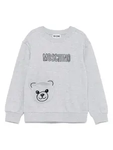 Толстовка с карманом Teddy Moschino Kids, серый