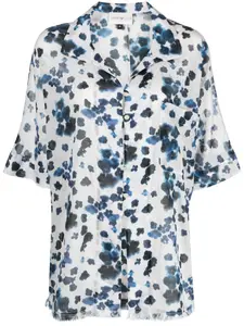 Рубашка Mare с абстрактным принтом EMPORIO ARMANI, синий